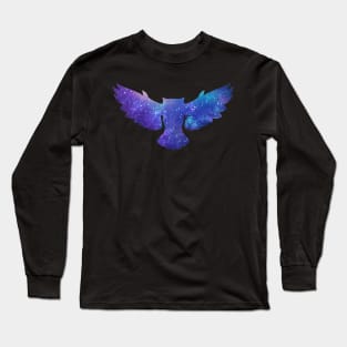 Night Sky - Owl Silhouette Long Sleeve T-Shirt